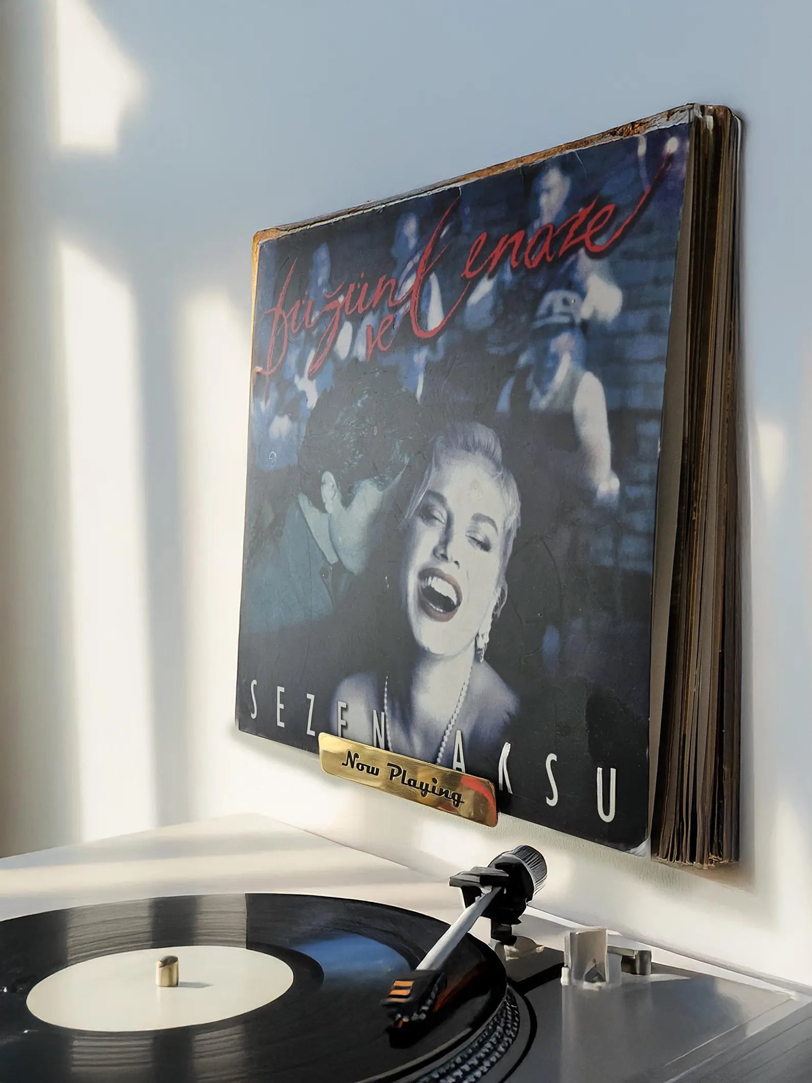 Brass Record Album Display Shelf